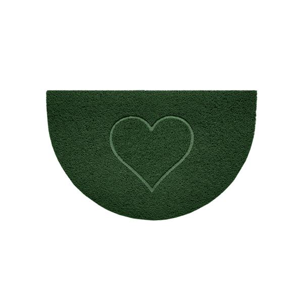 Nicoman Heart Embossed Halfmoon Indoor/Sheltered Outdoor Spaghetti Doormat