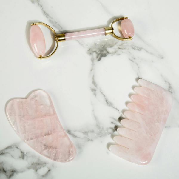 White Lotus Beauty Genuine Crystal Gua Sha Chemical Free Rose Quartz