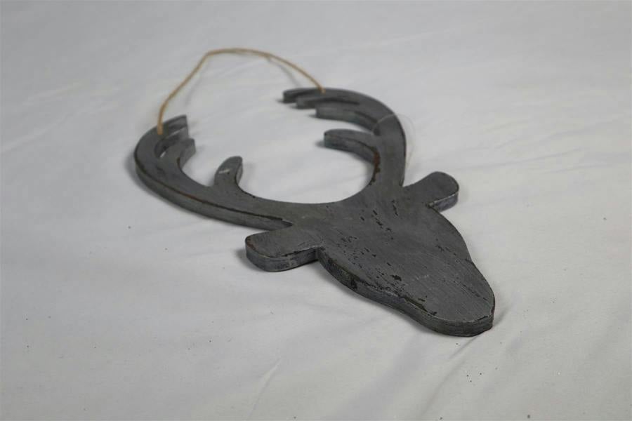 26cm Silver Wooden Hanging Deer Head Wall Decoration for Christmas Home, Office and Seasonal Displays image 8