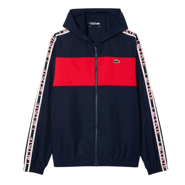 Lacoste Mens Colour Block Logo Tennis Full Zip Hoodie - Navy