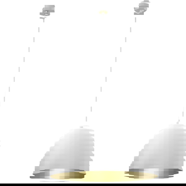 Milagro Beta Hand Made Designer Pendant Lamp 45cm 1xE27 In Matt White With Gold Interior