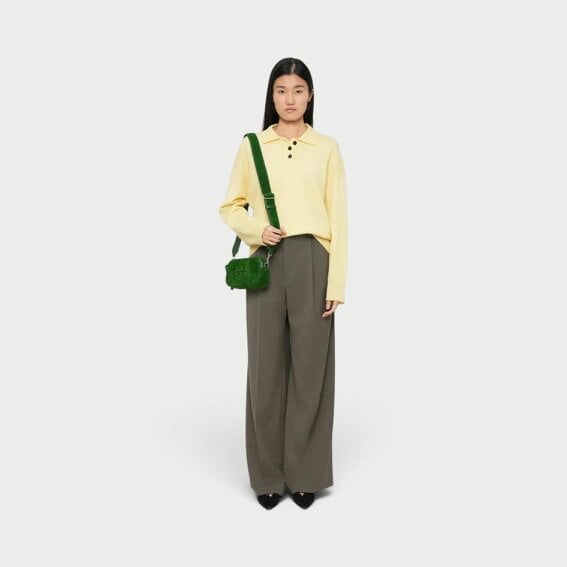 Tory Burch Miller Flocked Mini Crossbody Bag Emerald Green