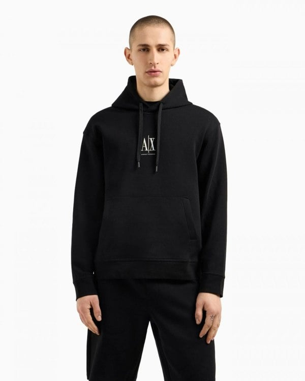 Armani Exchange Armani Exchange Mens Embroidered A|X Centre Logo Pullover Hoodie