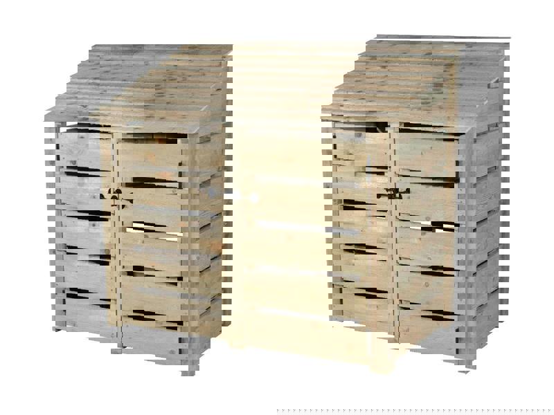 Arbor Garden Solutions Slatted Wooden Log Store with Door W-146cm, H-126cm or 180cm, D-88cm
