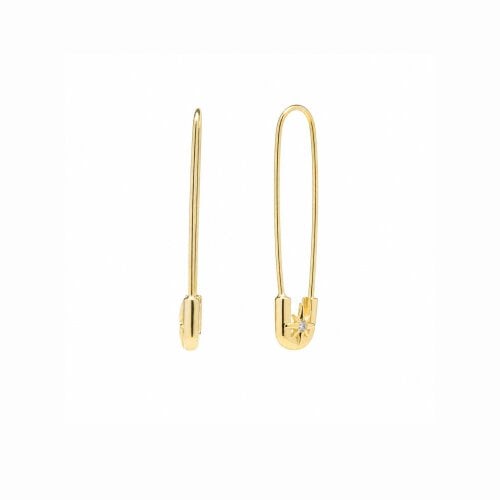 Spero London Sterling Silver Starburst Safety Pin Earring