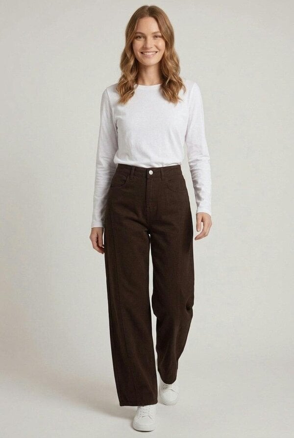 Izabel London High Waist Barrel Leg Jeans