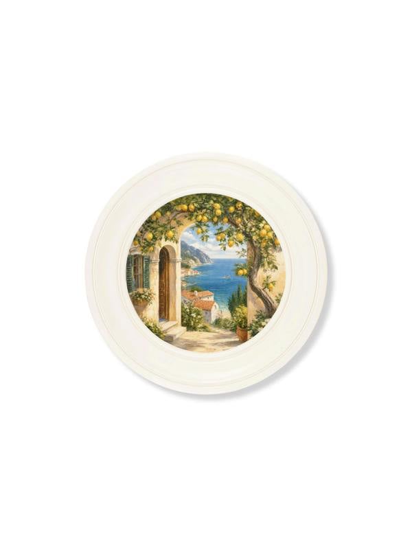 Exceptional Art Lemon Tree Views - Oxford Strong White Round Frame