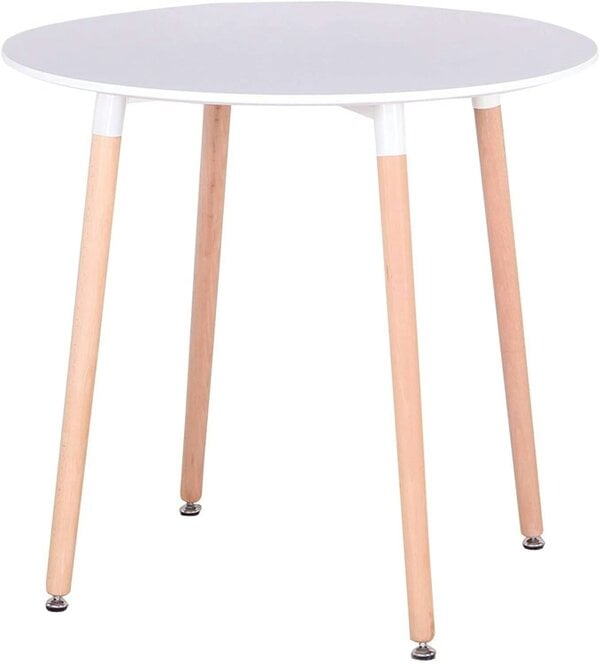 Kosy Koala Dining Table White Wood Kitchen Place for 4 Seats, Dining Table Only (White H 75 x L 90 x W 90 cm)