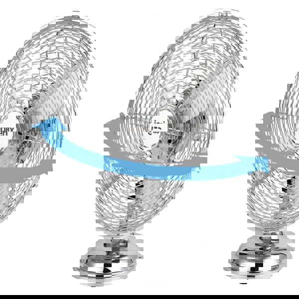 igenix 12 Inch Desk Fan, 3 Speeds, Chrome