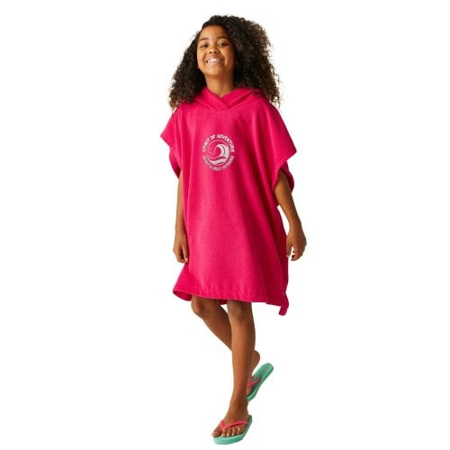 Regatta Childrens/Kids Spirit Of Adventure Hooded Towel - Pink Potion