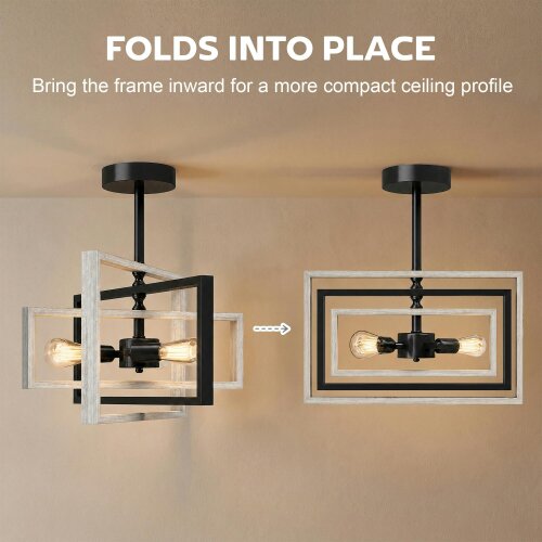 HOMCOM Ceiling Light Fixtures, 3 E14 Sockets, Bulbs Not Included