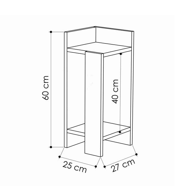 Decortie Elos Modern Bedside Table Left Module Narrow 25cm