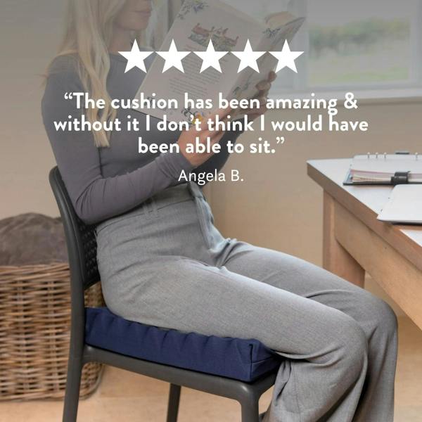 Vulva Pressure Relief Cushion (Vulvodynia) tear drop shaped cut out with discreet stretch cover high density foam  5 star reviews