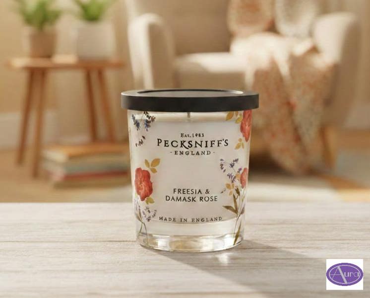 Pecksniff's Freesia & Damask Rose Scented Candle 198.4g