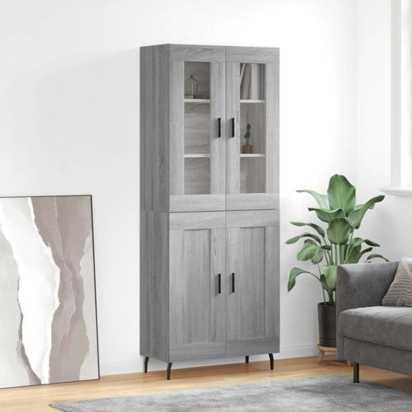 Berkfield Highboard Grey Sonoma 69.5x34x180 cm Engineered Wood