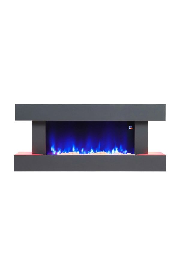 Living and Home Contemporary Wall Mounted/Freestanding Electric Fireplace for Living Room with Adjustable Flames and Automatic Safety Shutoff