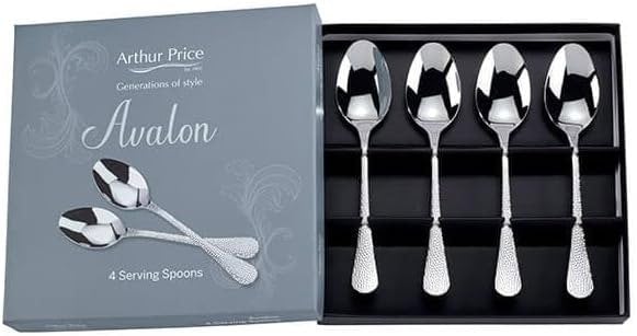 Arthur Price 'Avalon' Stainless Steel Gift Boxed Cutlery Set Of 4 Serving Spoons