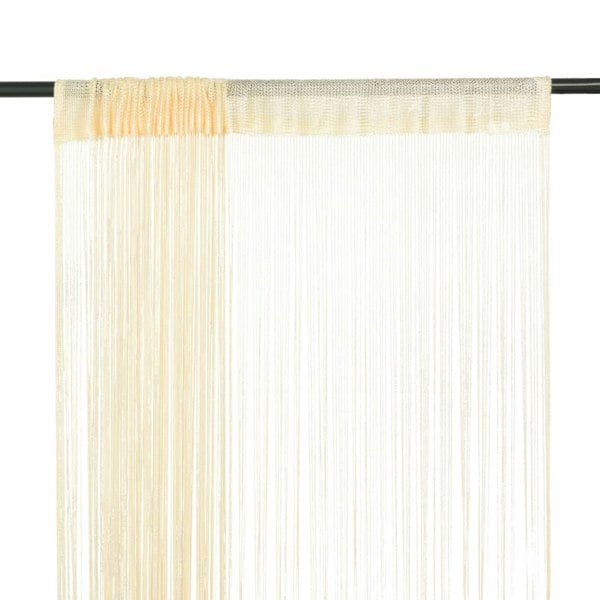 Berkfield String Curtains 2 pcs 100x250 cm Cream