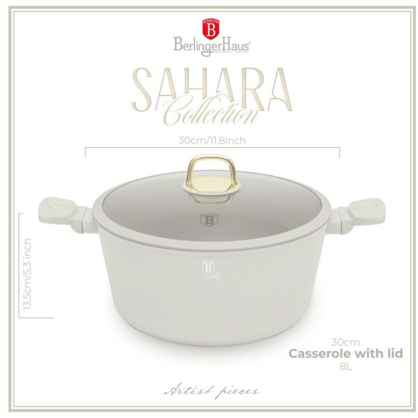 Berlinger Haus Casserole with lid, 30 cm Berlinger Haus BH8073 Sahara