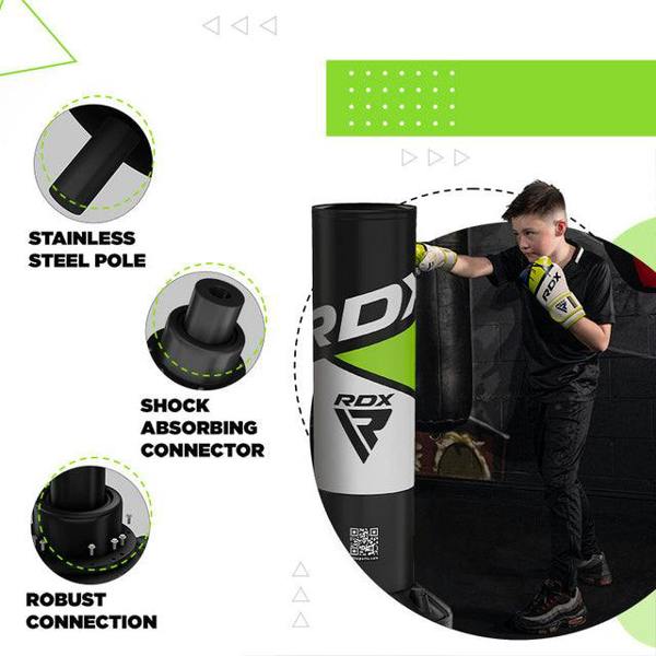 RDX Sports FREE STANDING KIDS PUNCH BAG GREEN-4FT + GLOVE J7 WHITE/GREEN-6OZ