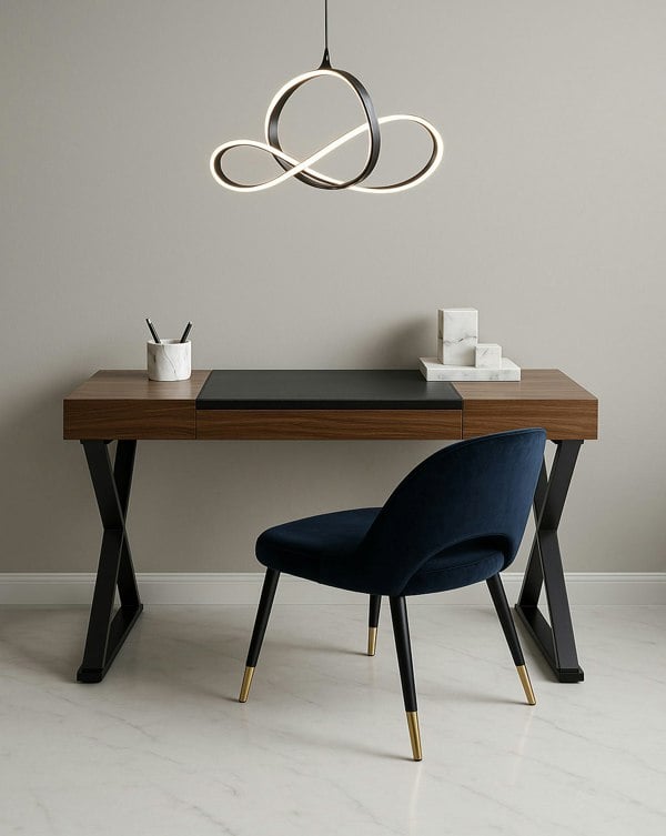 Centurion Supports ADONIS Walnut with Matte Black Legs Ergonomic Luxury Home Office Desk