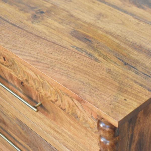Artisan Furniture Solid Mango Wood Spindle 3-Drawer Chest