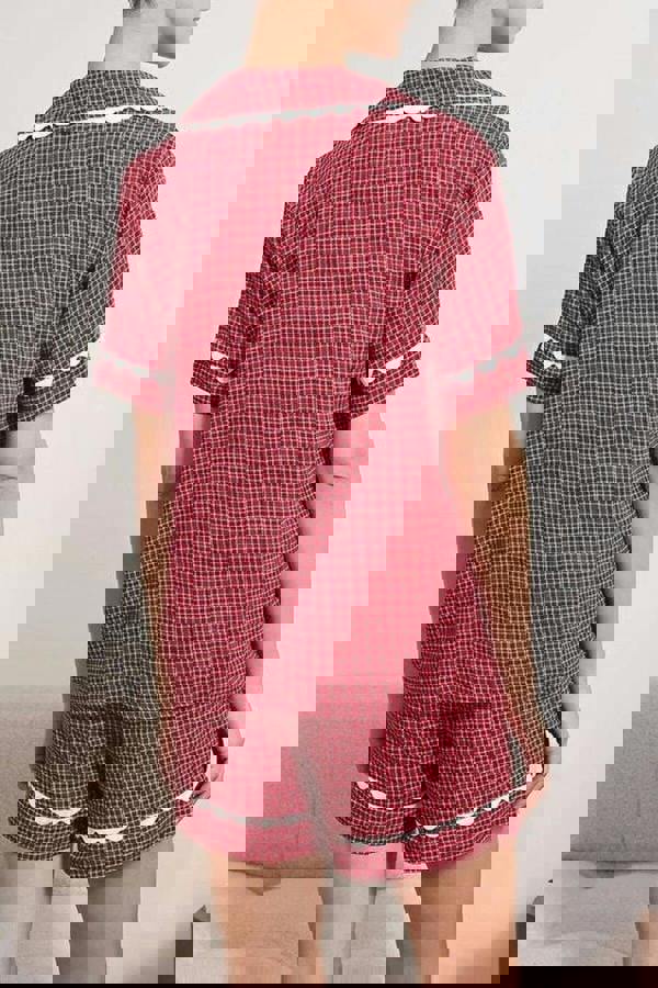 WOVCOR 2-Piece Viscose Woven Pajama Set with Stripe Detail