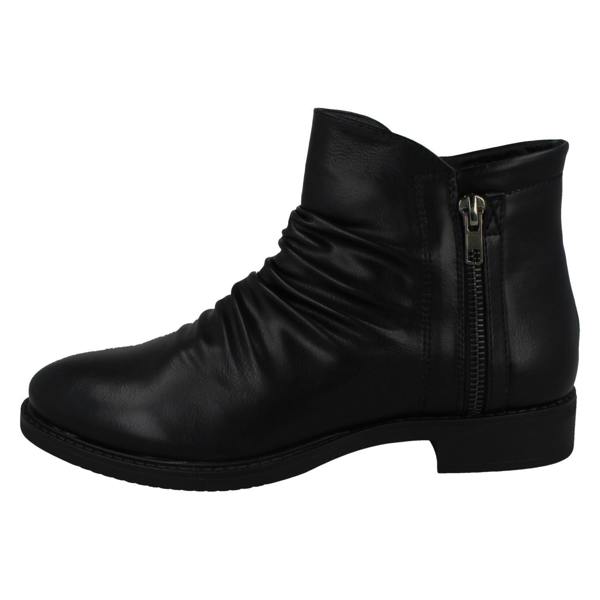Spot On Ladies Spot On Low Heel Rouched Ankle Boot F51031