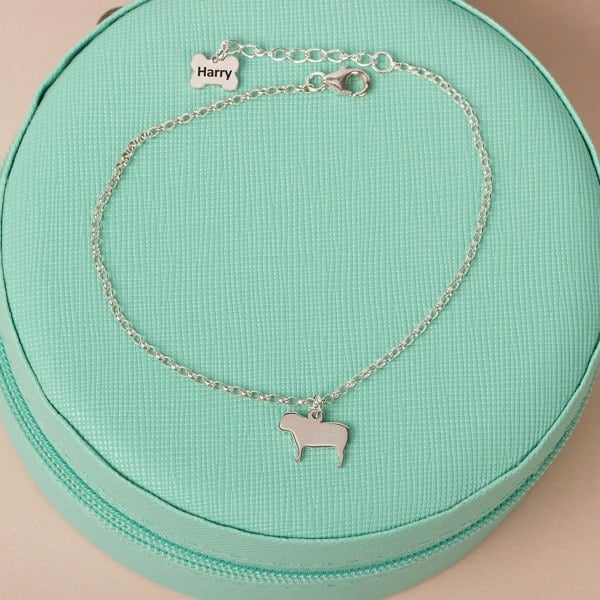 Silhouette Dog Chain Bracelet - Personalised - Sterling Silver - MYLEE London