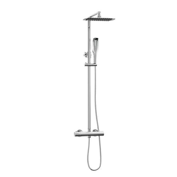 Flode Oval Thermostatic Shower Kit | Including Telescopic Riser Rail | Chrome