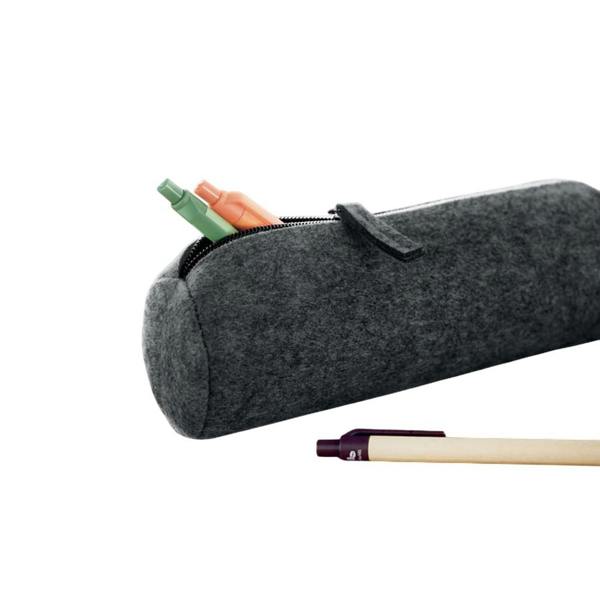 MidOcean Penlo Zipped Felt Pencil Case - Stone Grey - 