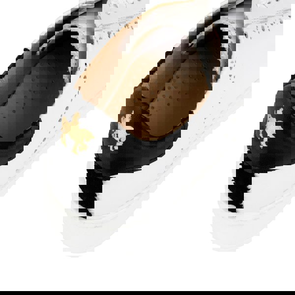 Embassy London Serena - Black & White - Women’s Leather Trainer with Brogue Details