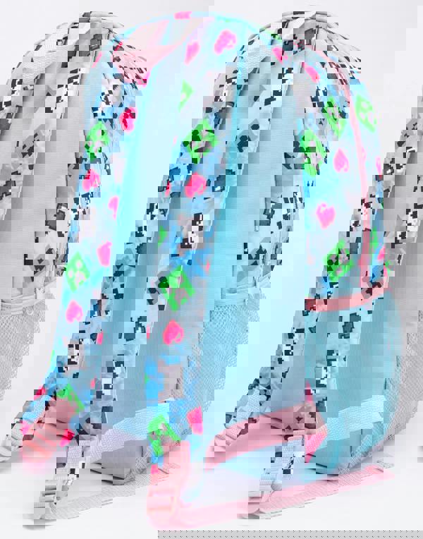 Minecraft Girls Blue Creeper 4 Piece Backpack Set (One Size)