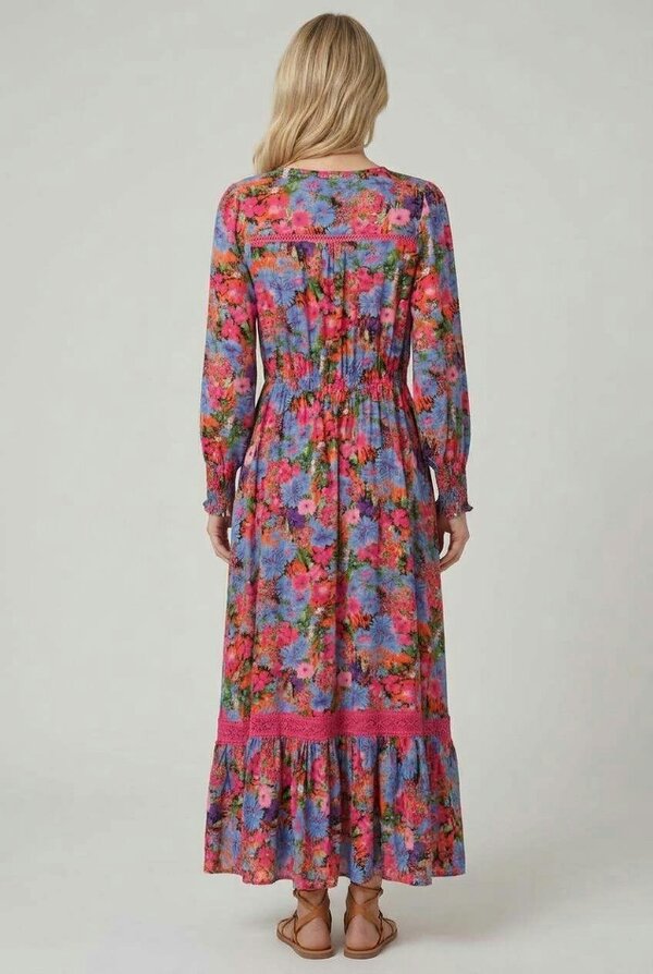 Izabel London Ditsy Floral Long Sleeve Maxi Dress