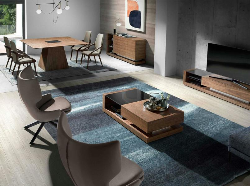 Angel Cerdá Rectangular coffee table Rectangular coffee table Black and walnut glass 2061