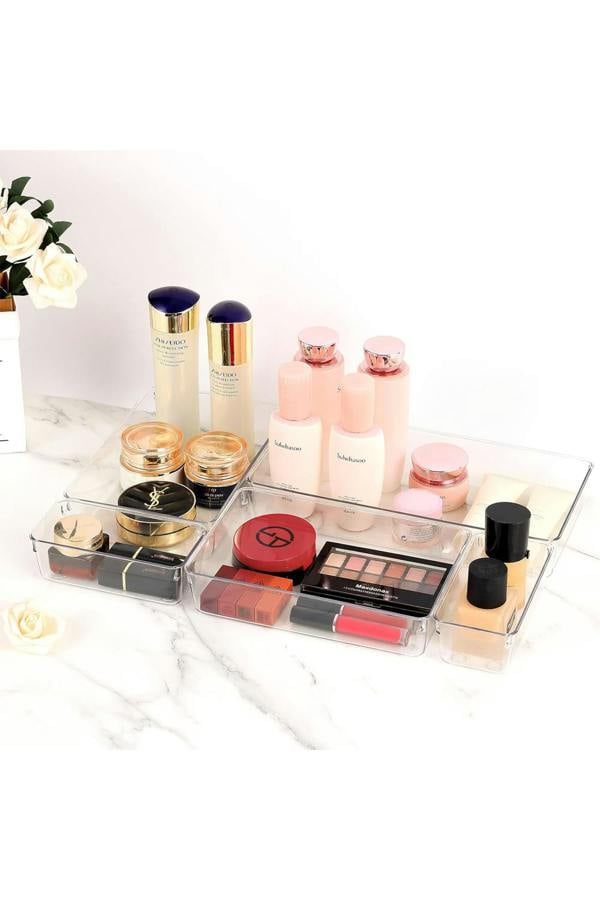 Living and Home 18PCS Clear Plastic Drawer Storage Container Box Multifunctional Organizer