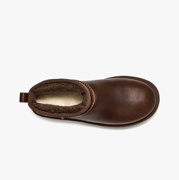 UGG CLASSIC ULTRA MINI LEATHER REGEN Womens Boots Ironwood