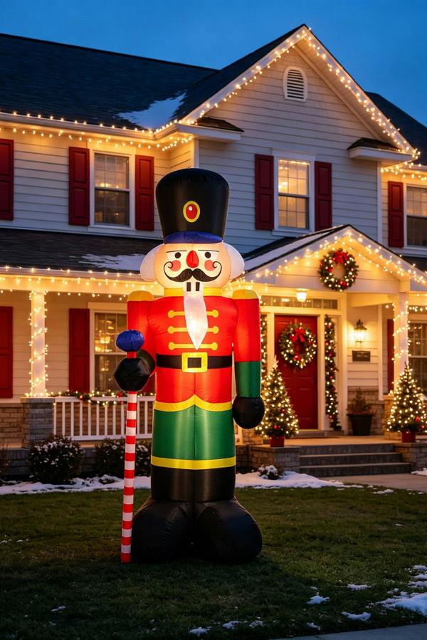 Groundlevel 2.4m LED Inflatable Nutcracker