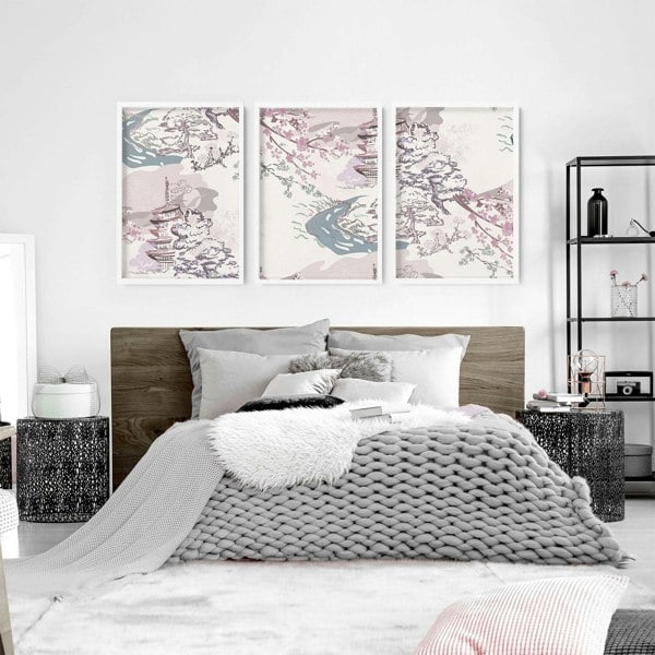 Wall art in bedrooms | set of 3 prints