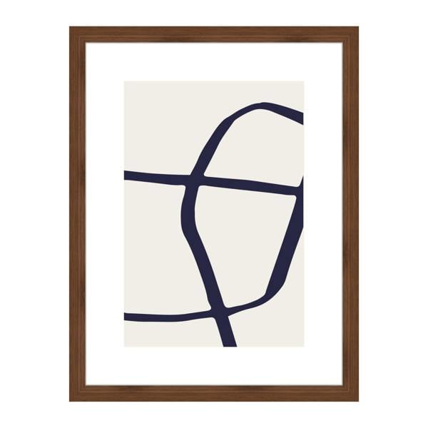 Nielsen accent by nielsen Velino Walnut Picture Frame with Glass Front and Abstract Poster Print