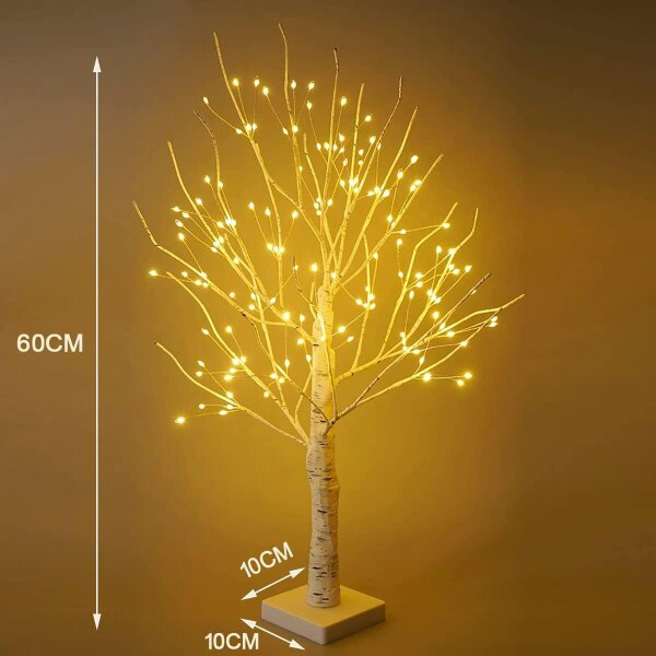 smartbies 144 Pre Lit Birch Twig Christmas Tree With Lights Christmas Decoration