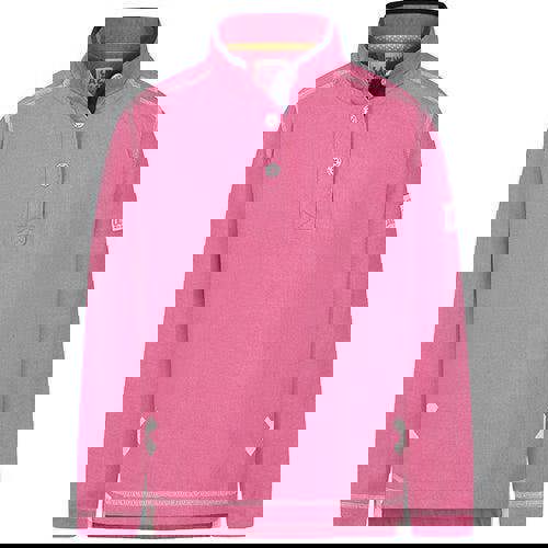 Lazy Jacks Girls Pique Button Neck Sweatshirt - Salmon