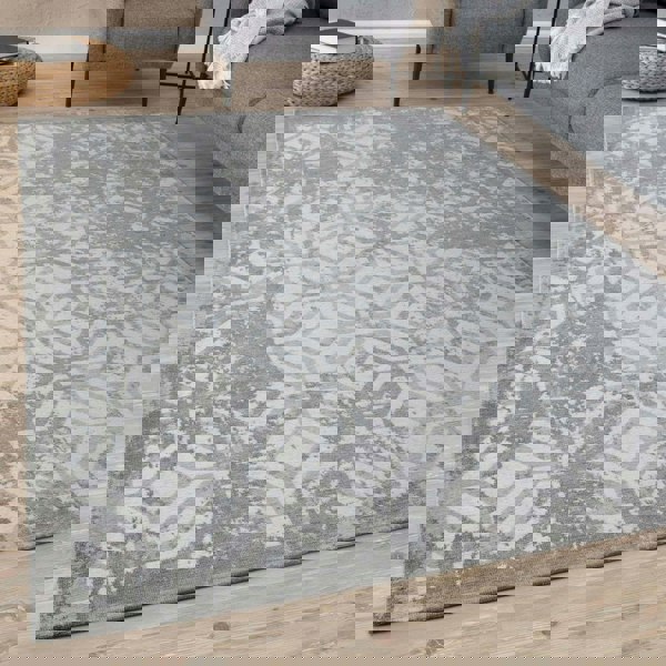 Machine Washable Flatweave Rug Geometric in Grey