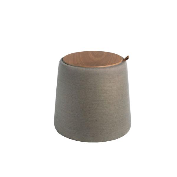 Angel Cerdá Grey fabric pouffe 5073