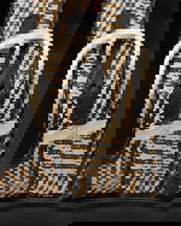 FitFlop Womens GEN-FF Buckle Graphic-Weave Two-Bar Slides - Black 001