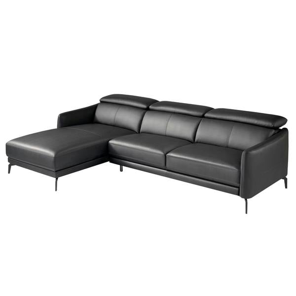 Angel Cerdá Corner sofa in black leather 6040/6041