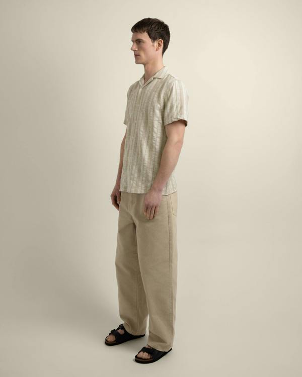 Larsson & Co Aric - Jacquard Stripe Short Sleeve Shirt