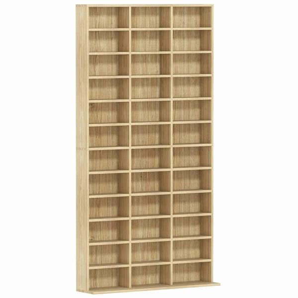 Bobobiy CD Storage Unit with Adjustable Shelves, 102 x 195 cm, Oak Tone