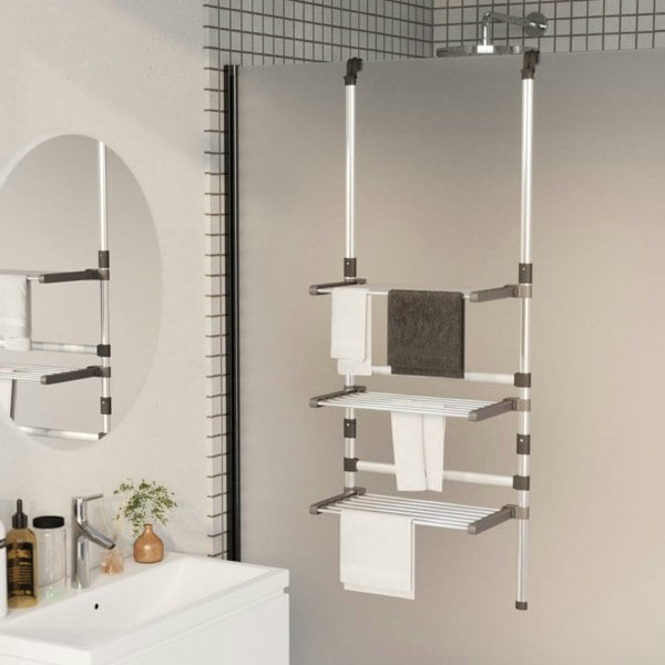 Berkfield 3-Tier Hanging Laundry Drying Rack Aluminium