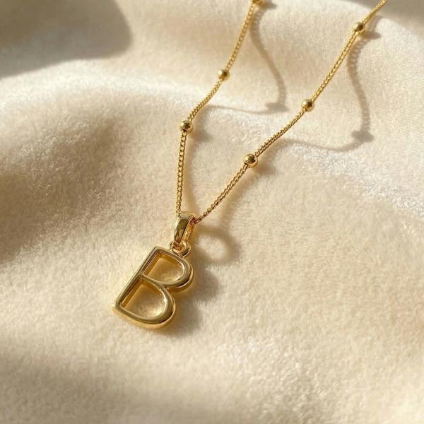 Harfi 18ct Gold Vermeil Plated Initial Pendant Necklace